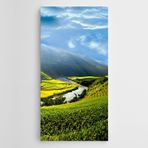 Dekolata Doğa Manzara Nehir ve Yeşilova Kanvas Tablo 100 x 200 CM