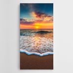 Dekolata Doğa Manzara Okyanusta Gün Batımı Kanvas Tablo PLK000209 30 x 60 CM