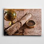 Dekolata Dünya Harita Pusula 30x40 cm Kanvas Tablo