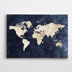Dekolata Dünya Haritası Kanvas Tablo 85 X 120 Cm