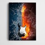 Dekolata Elektro Gitar Ateş ve Su Kanvas Tablo 25 x 35 CM