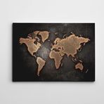 Dekolata Eski Dünya Haritası 140x200 cm Kanvas Tablo