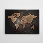 Dekolata Eski Dünya Haritası 30x40 cm Kanvas Tablo
