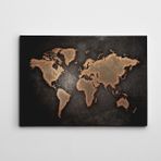 Dekolata Eski Dünya Haritası 35x50 cm Kanvas Tablo