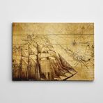 Dekolata Eski Harita 50x70 cm Kanvas Tablo