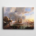 Dekolata Evler Yolda Çocuklar 70x100 cm Kanvas Tablo