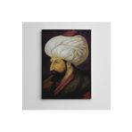 Dekolata Fatih Sultan Mehmet Portre 20x30 cm Kanvas Tablo
