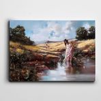 Dekolata Göl Kadın Ve Çocuk 50x70 cm Kanvas Tablo