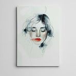 Dekolata Gözleri Tamamen Kapalı Mini Kanvas Tablo 40 x 60 CM