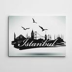 Dekolata İstanbul Silüeti Siyah Beyaz 25x35 cm Kanvas Tablo