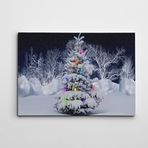 Dekolata Kar Manzara Işıklı Kanvas Tablo 120 x 170 CM