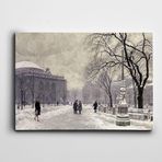 Dekolata Karlı Yollar Ve İnsanlar 35x50 cm Kanvas Tablo