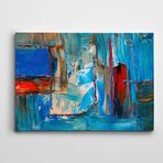 Dekolata Kırmızı Mavi Boyalar Soyut Kanvas Tablo 50 x 70 CM
