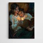 Dekolata Kitap Okuyan Çocuklar 20x30 cm Kanvas Tablo