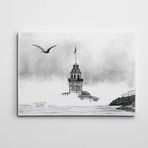 Dekolata Kız Kulesi ve Martı 140x200 cm Kanvas Tablo