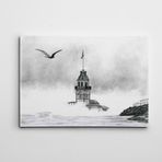 Dekolata Kız Kulesi ve Martı 35x50 cm Kanvas Tablo