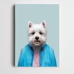 Dekolata Mavi Gömlekli Köpek Kanvas Tablo 20 X 30 Cm