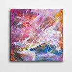 Dekolata Mavi Pembe Soyut Kare Kanvas Tablo 100 x 100 CM