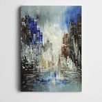 Dekolata Mavi Renkler Şehir Kanvas Tablo 70 x 100 CM