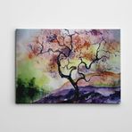 Dekolata Mor ve Yeşil Suluboya Kanvas Tablo 85 x 120 CM