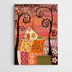 Dekolata Motifler ve Ev 20x30 cm Kanvas Tablo