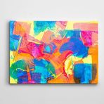Dekolata Pembe Mavi Tatlı Renkler Soyut Kanvas Tablo 25 x 35 CM
