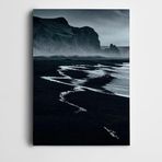 Dekolata Sahil Kayalıklar Siyah Beyaz Kanvas Tablo 60 x 85 CM