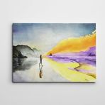 Dekolata Sahil ve Kız Mini 30x40 cm Kanvas Tablo