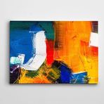 Dekolata Sarı Ve Mavi Beyaz Soyut Kanvas Tablo 60 x 85 CM