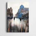 Dekolata Şehirde İnsan Siluetleri Kanvas Tablo 70 x 100 CM