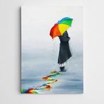 Dekolata Şemsiye ve Yol Modern Sanat 70x100 cm Kanvas Tablo