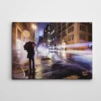 Dekolata Şemsiyeli Adam Işıklı Kanvas Tablo 40 x 60 CM
