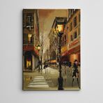 Dekolata Sokak Lambası ve Şehir 30x40 cm Kanvas Tablo