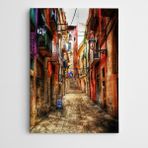Dekolata Sokak Manzara Modern Sanat 25x35 cm Kanvas Tablo