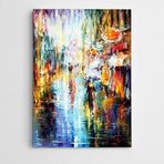 Dekolata Sokakta Yağmur Modern Sanat 30x40 cm Kanvas Tablo