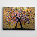Dekolata Soyut Ağaç Çiçekler 25x35 cm Kanvas Tablo