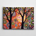 Dekolata Soyut Ağaç Dallar Halkalar 35x50 cm Kanvas Tablo