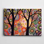 Dekolata Soyut Ağaç Dallar Halkalar 40x60 cm Kanvas Tablo