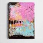 Dekolata Soyut Pembe Mavi Kanvas Tablo 35 x 50 CM