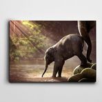 Dekolata Su İçen Fil 40x60 cm Kanvas Tablo