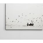 Dekolata Tekne ve Balıkçılar 40x60 cm Kanvas Tablo