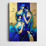 Dekolata Yan Flüt Mavi Renkler Dekoratif Kanvas Tablo 25 x 35 CM