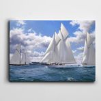 Dekolata Yelkenler Ve Deniz 20x30 cm Kanvas Tablo
