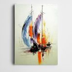 Dekolata Yelkenli Turuncu Kanvas Tablo 25 x 35 CM