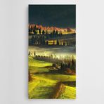 Dekolata Yeşil Ağaçlar Üzerinde Sis Kanvas Tablo 70 x 140 CM
