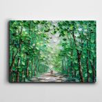 Dekolata Yeşil Ağaçlar Yağlıboya Reprodüksiyon 100x140 cm Kanvas Tablo