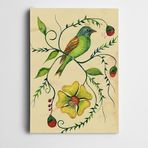 Dekolata Yeşil Kuş ve Çiçek Kanvas Tablo 60 x 85 CM