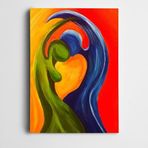 Dekolata Yeşil Mavi Figürler Kanvas Tablo 25 x 35 CM