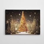 Dekolata Yılbaşı Ağacı Işıklı Kanvas Tablo 35 x 50 CM