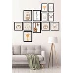 Dekolia 12 Parça Dekoratif Mdf Tablo Seti Çerçeve Görünümlü DEKOLIADKJ046